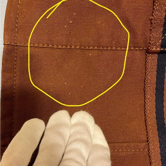 Authentic Hermes Large Vintage Rust and Navy Canvas Tote Bag - Picture 16 of 16